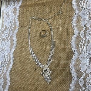 Indian jewelry silver necklace and ring